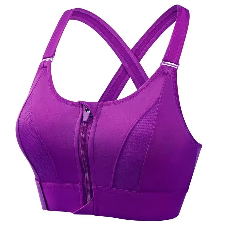 Aurelia Sun Front Zip Adjustable Sports Bra – White – image 11