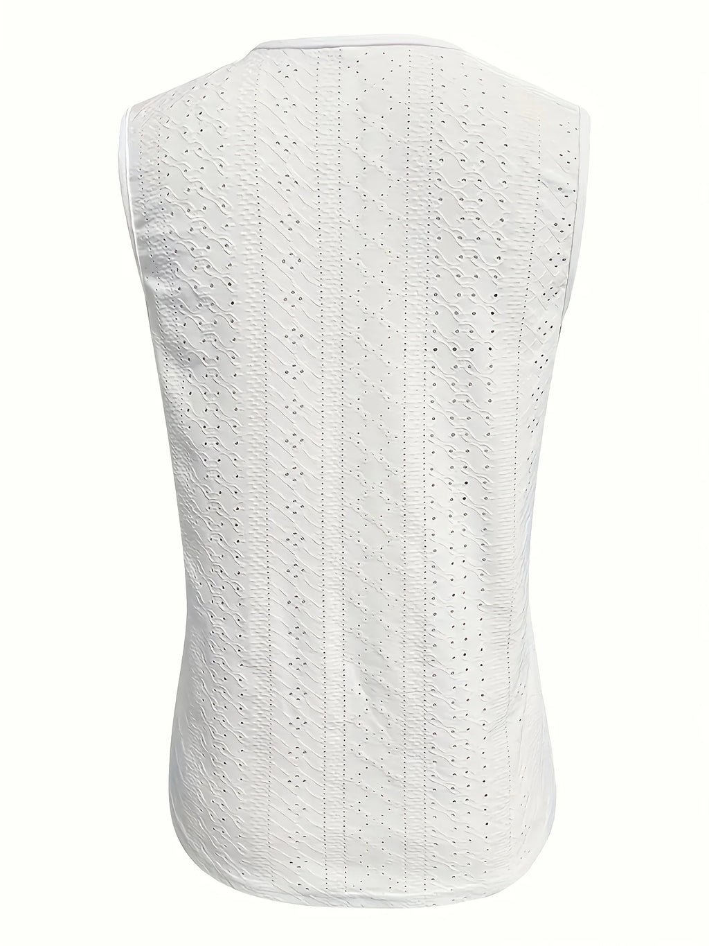 Embroidered V-Neck Sleeveless Tank Top