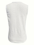 Embroidered V-Neck Sleeveless Tank Top