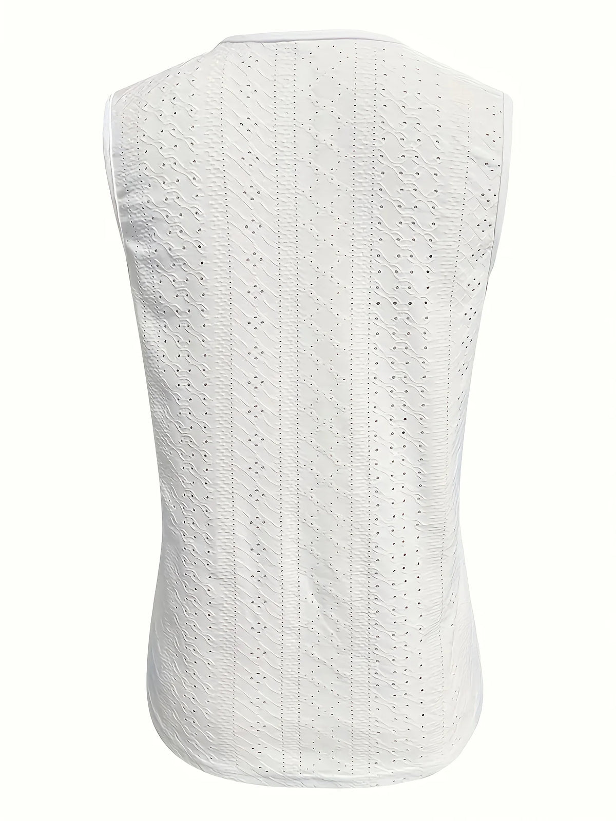 Embroidered V-Neck Sleeveless Tank Top