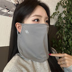 2026 New Summer Ice Silk Sunscreen Mask for Women, Thin, Breathable, UV Resistant, Cycling Neck Protection, Sunshade Veil
