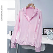 UPF50+ Sun Protection jacket women Ice Silk Hooded Coat for Summer Air Conditioning Clothing Breathable Solid Color
