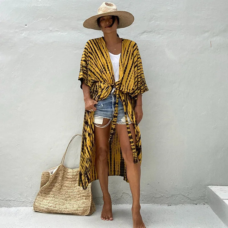 Tie-Dye Kimono Beach Cover-Up