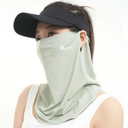 Durable UV Protection Sunscreen Face Veil Breathable Sunshade Ice Silk Face Mask Ear Hanging Summer Face Cover