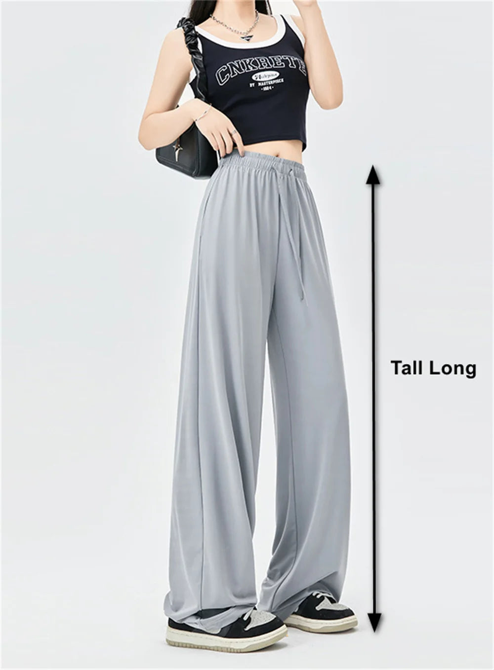 Summer Ice  Pants  Wide Leg Petite To Regular UPF50+  Sunscreen Pants, Breathable, Thin, Hanging Casual Pants Elastic Stretchy