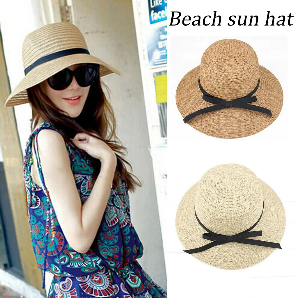 Foldable Straw Beach Hat UPF 50+
