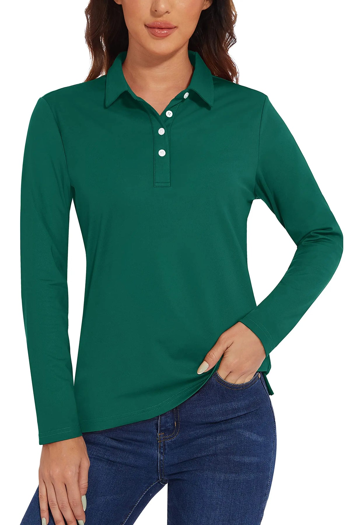 UPF 50+ Long-Sleeve Golf Polo