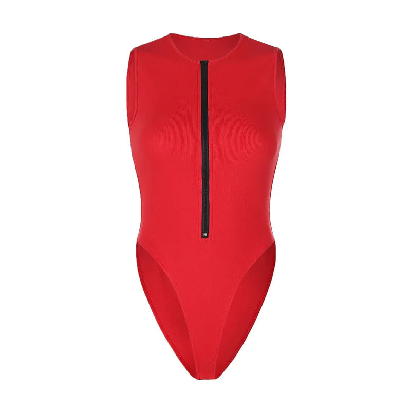 Zip-Front Sleeveless Summer Jumpsuit