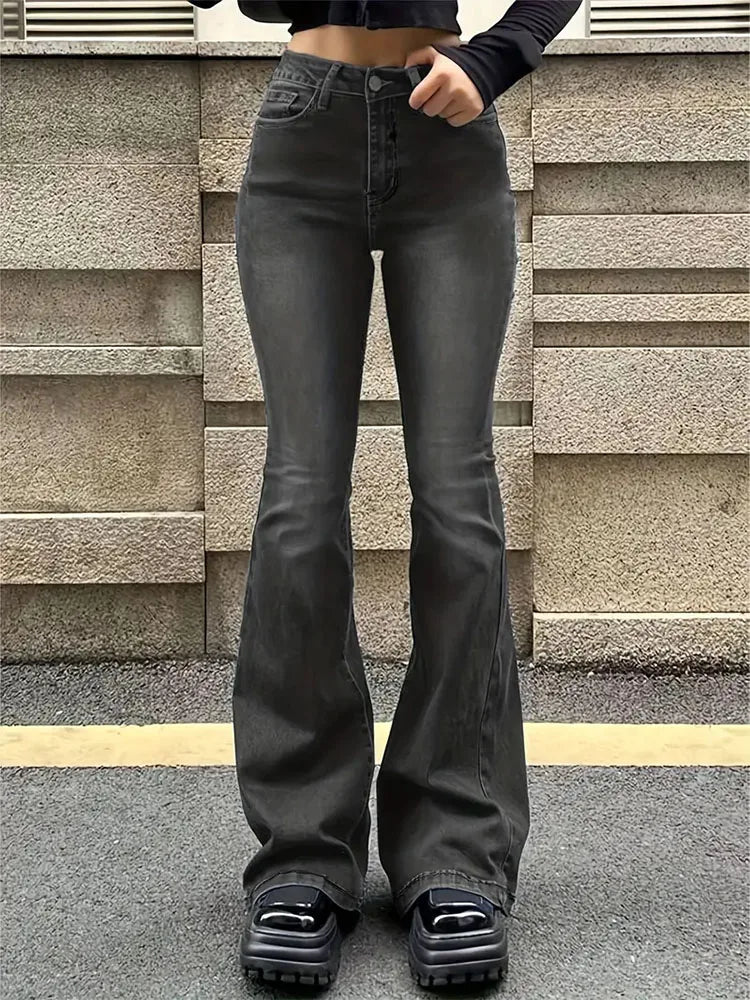 Denim High-Waist Flared Jeans