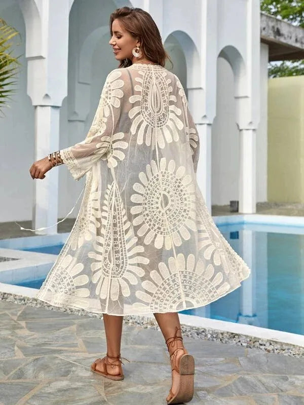 Lace Mesh Beach Poncho