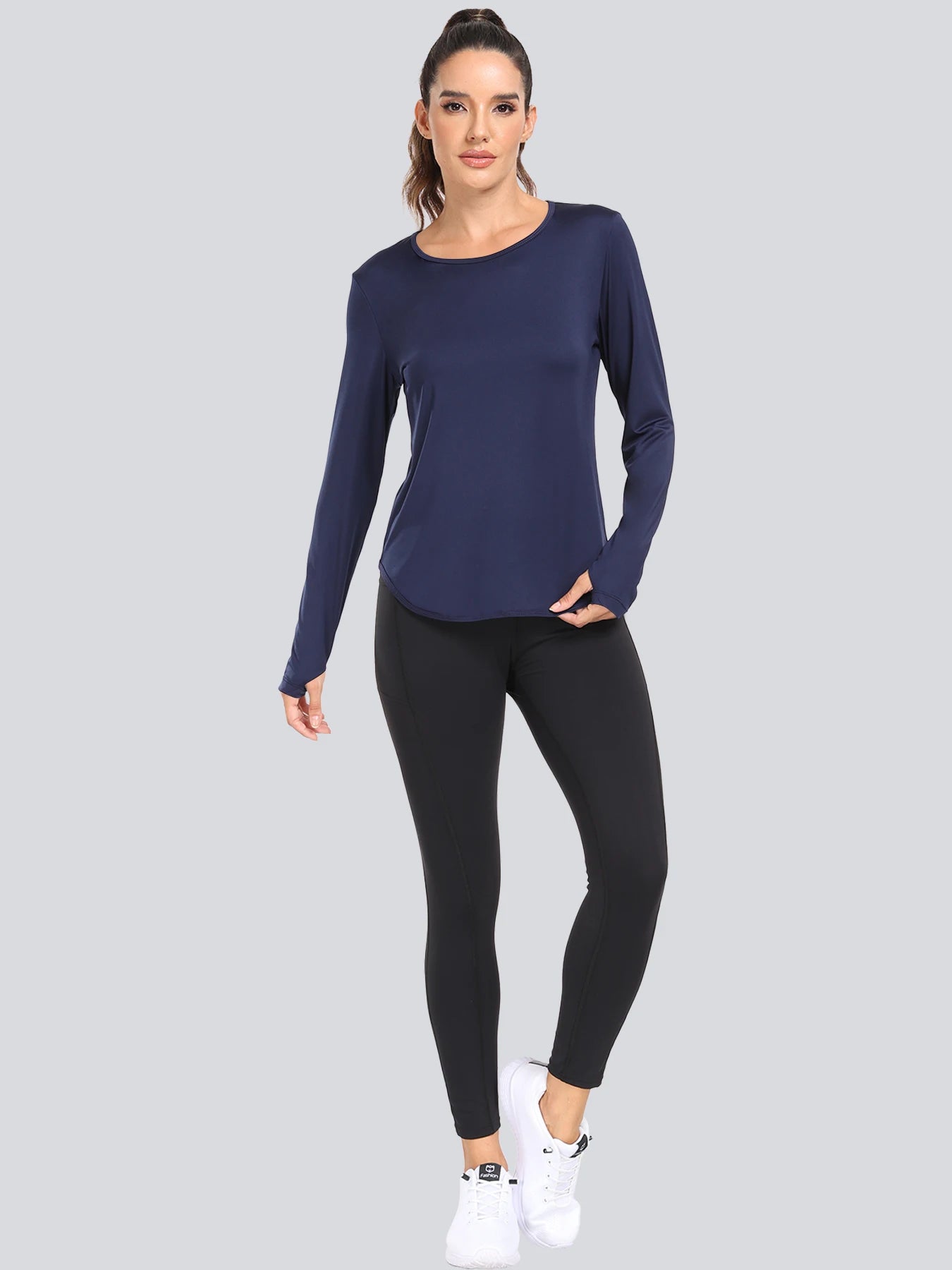Women T-Shirts Sun Protection Sports Long Sleeves UV Protection Loose Breathable Running Yoga Clothes Fitness