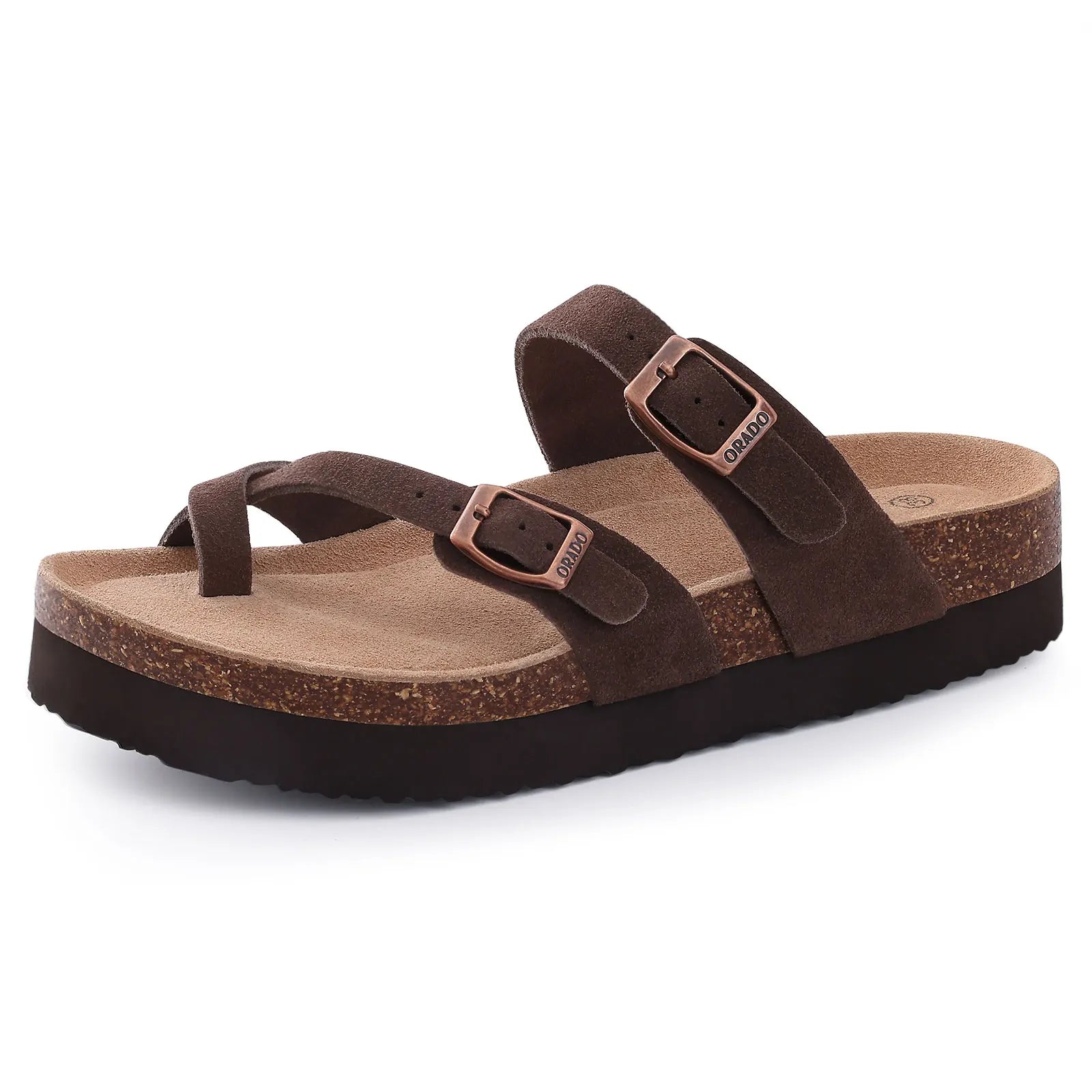 Adjustable Buckle Suede Mules