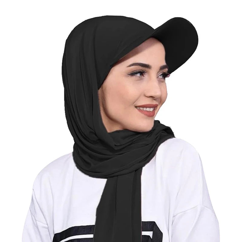 Pre-Tied Brimmed Scarf Cap