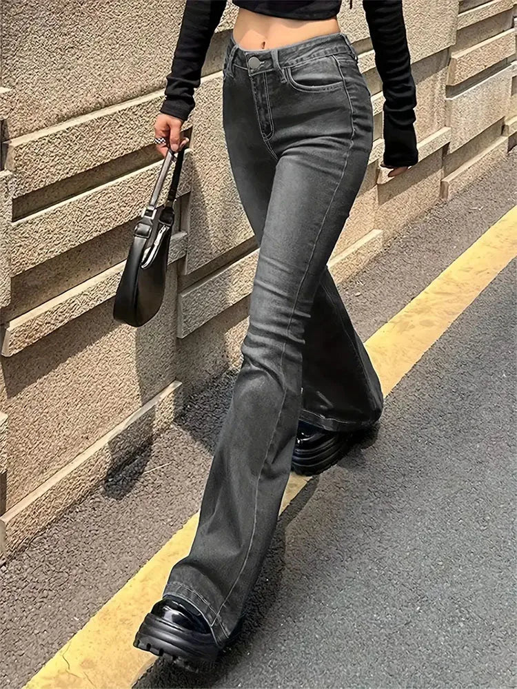 Denim High-Waist Flared Jeans