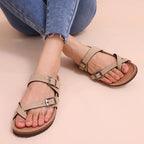 Adjustable Buckle Suede Mules