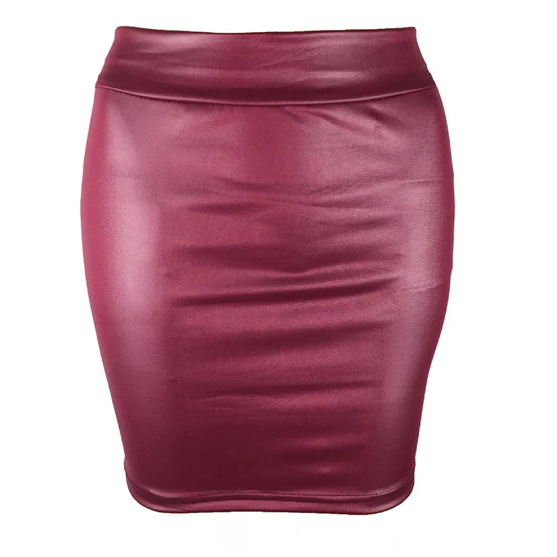 Matte Faux-Leather Mini Skirt