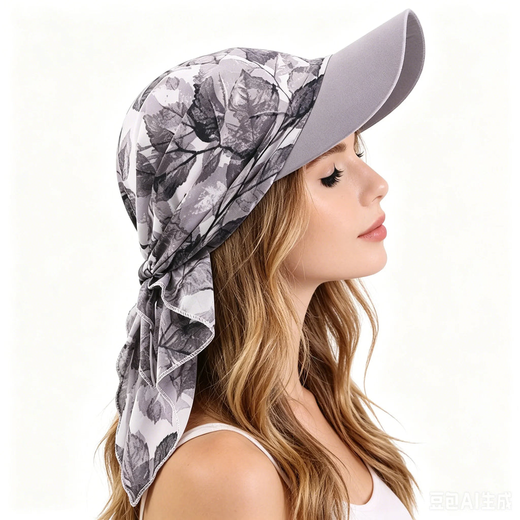 Printed Chiffon Scarf Cap