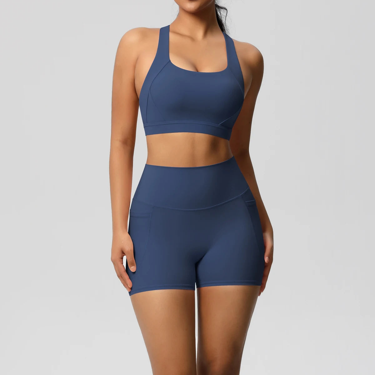 Pocketed Crossover Activewear Set