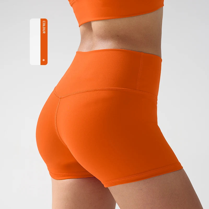 Aurelia Sun Quick-Dry High-Waist Yoga Shorts – Orange – image 9