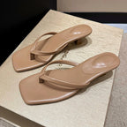 Toe-Loop Low-Heel Sandals