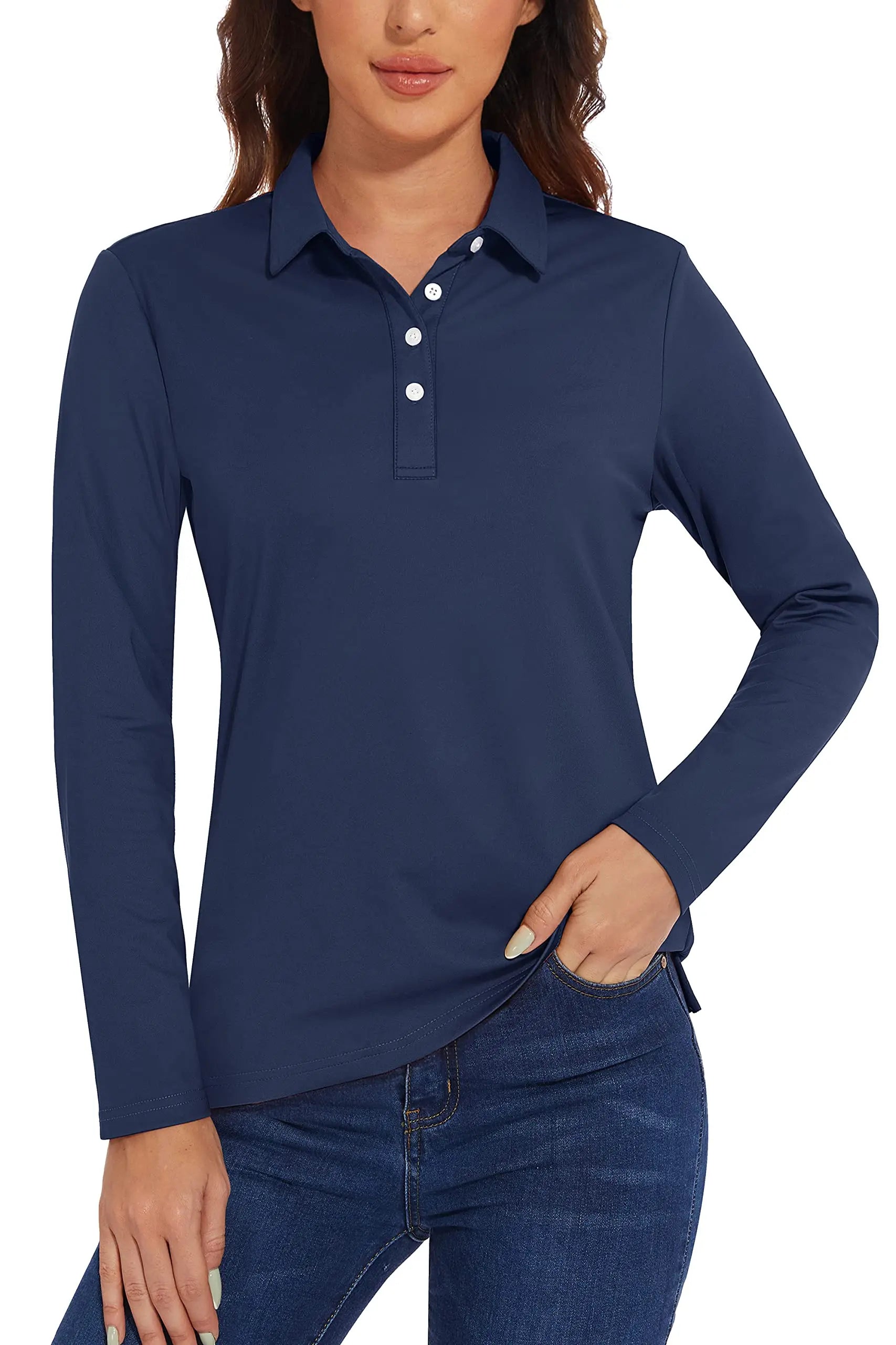 UPF 50+ Long-Sleeve Golf Polo