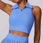 Aurelia Sun Sleeveless Golf Polo & Skort Set – Blue – image 10