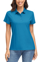TACVASEN UPF50+ UV Protection Quick Dry Polo T-Shirts Womens Summer Short Sleeve Golf Sports Tee Shirts Breathable Workout Tops