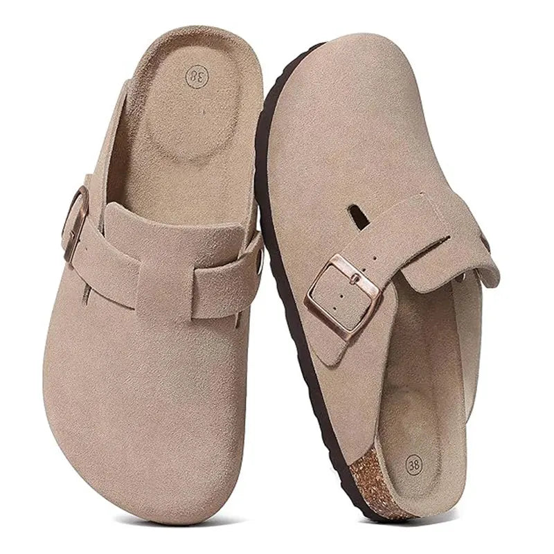 Suede-Look Cork Footbed Clogs