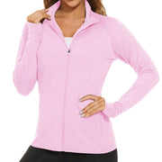 TACVASEN Full Zip UPF 50+ Sun Protection Summer Jackets Womens Long Sleeve Shirts Casual Jackets W/ Zipper Pockets Tops Outdoor