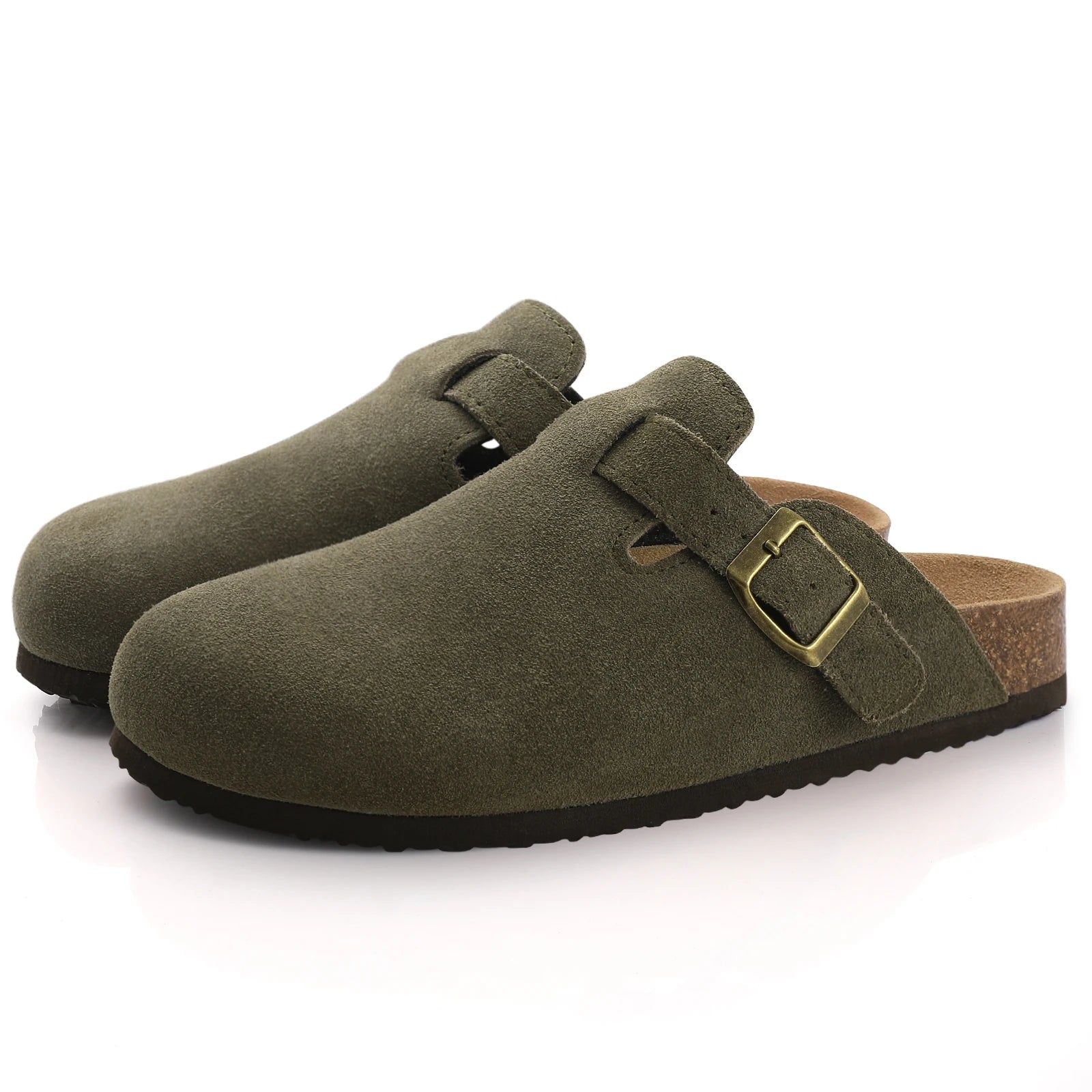 Suede Cork-Footbed Mules