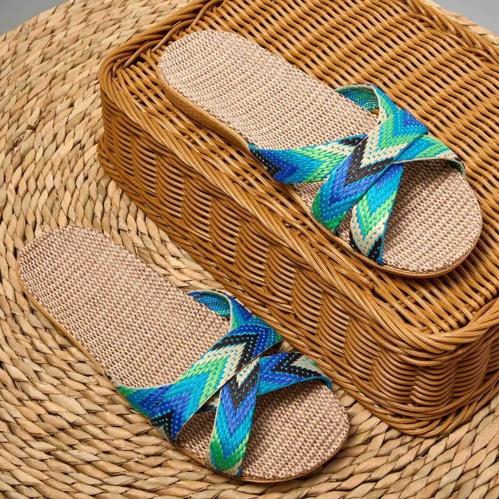 Linen-Look Indoor Slippers