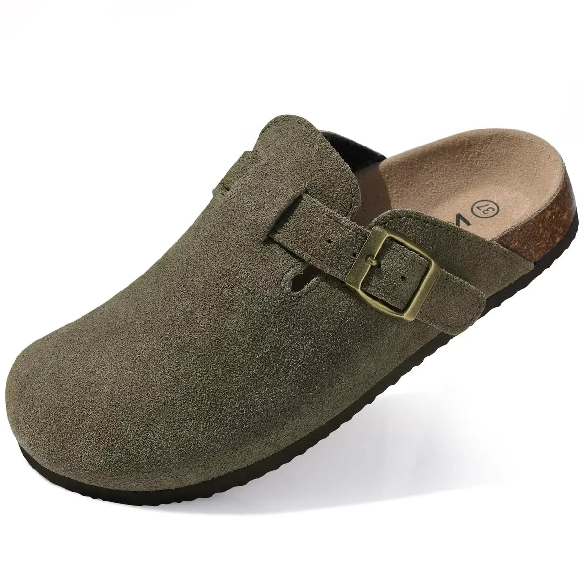 Suede-Look Cork Footbed Clogs