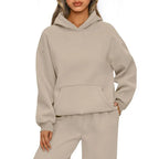 Relaxed Long-Sleeve Pullover Hoodie