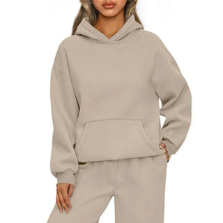 Relaxed Long-Sleeve Pullover Hoodie
