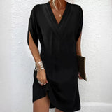 V-Neck Batwing-Sleeve Dress