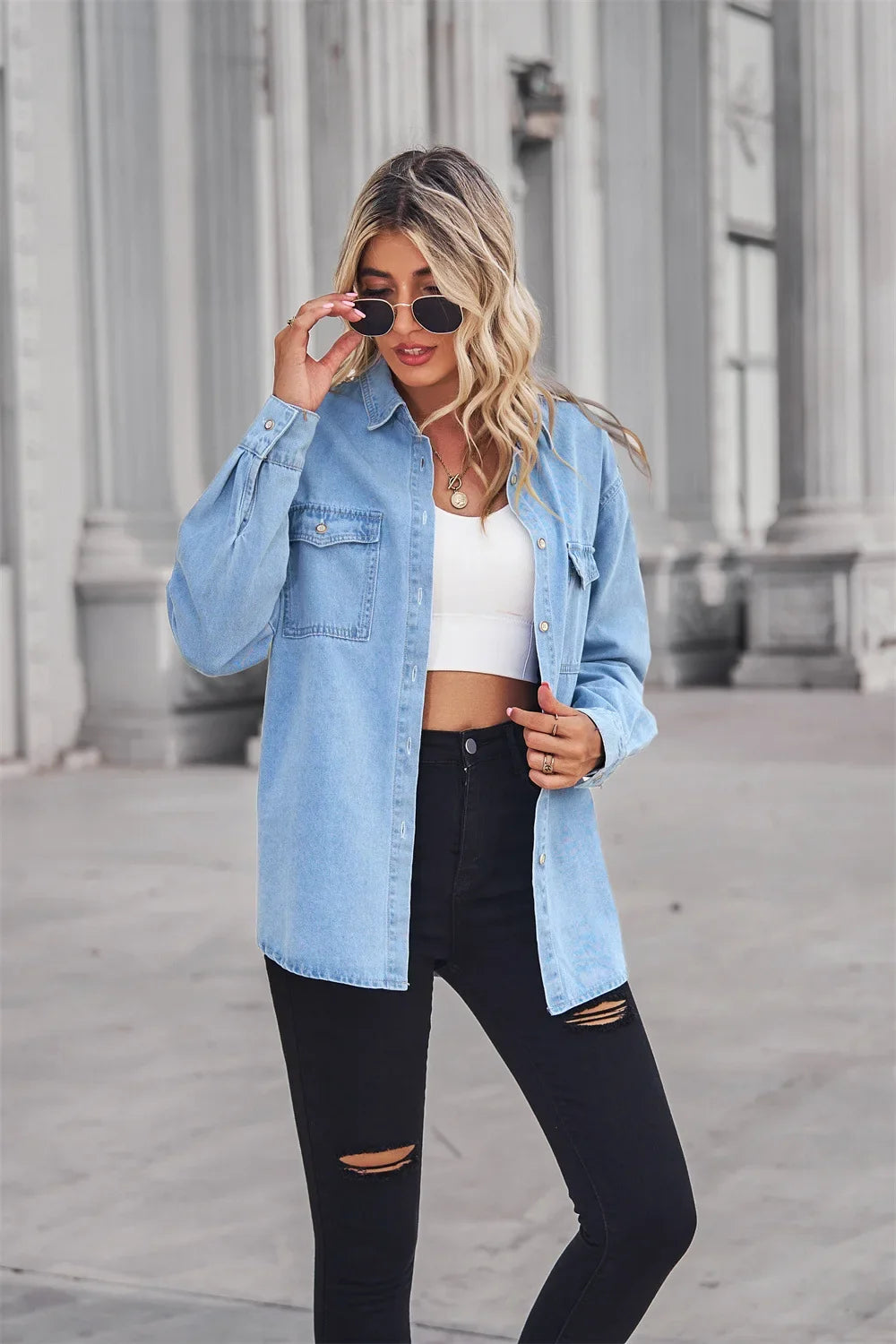 Logan Light-Wash Denim Shirt