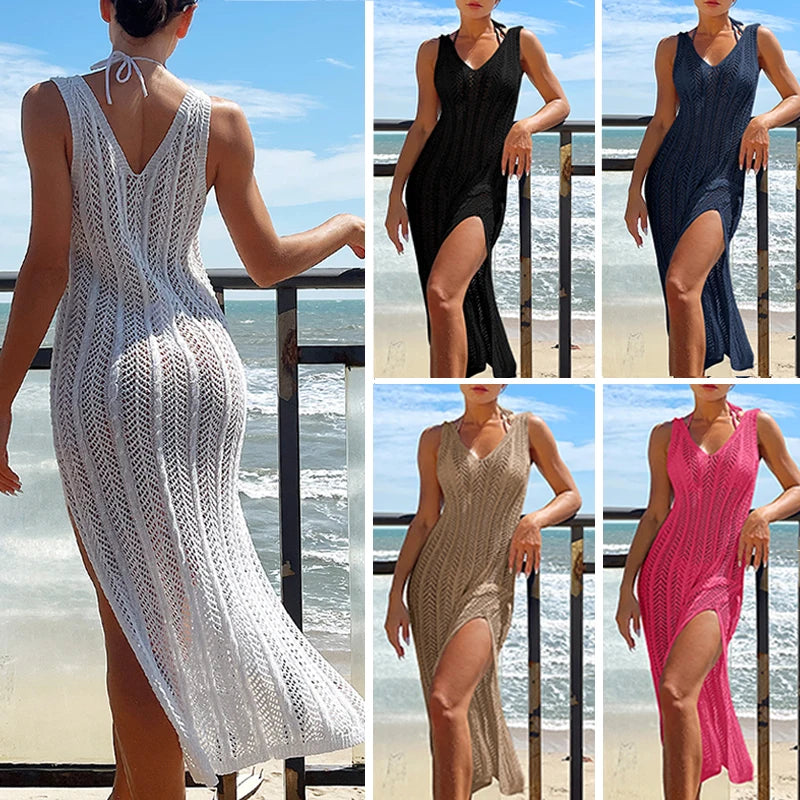 Open-Knit Maxi Beach Dress