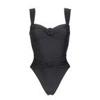 Floral Mesh-Skirt Bandeau Bikini Set