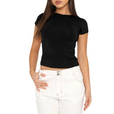 Long-Sleeve Bodycon Slim-Fit Crop T-Shirt