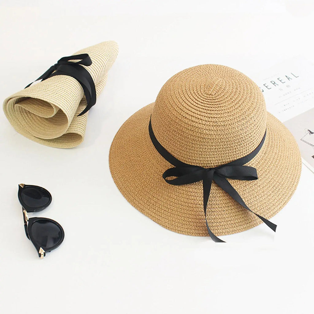 Foldable Straw Beach Hat UPF 50+
