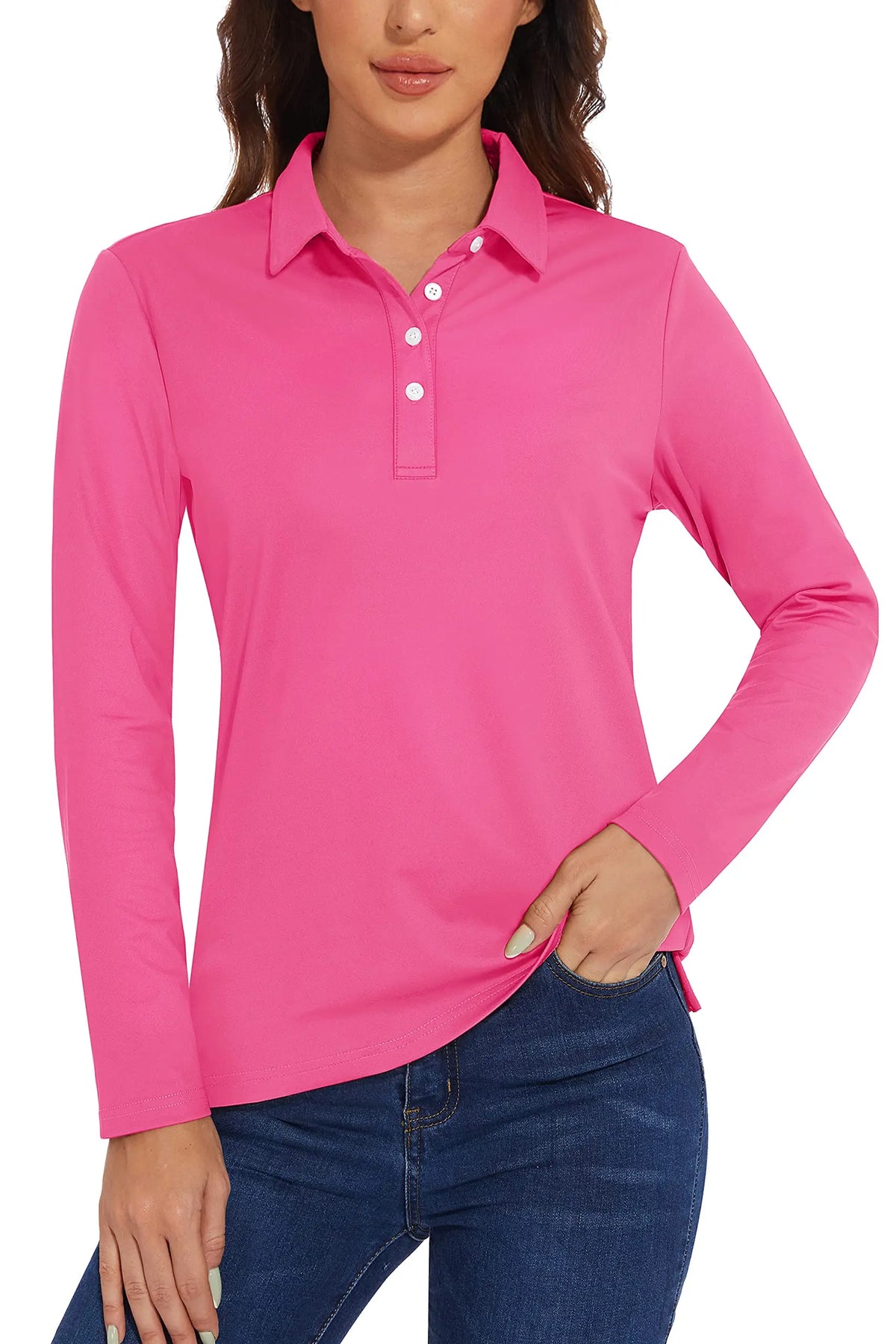 UPF 50+ Long-Sleeve Golf Polo