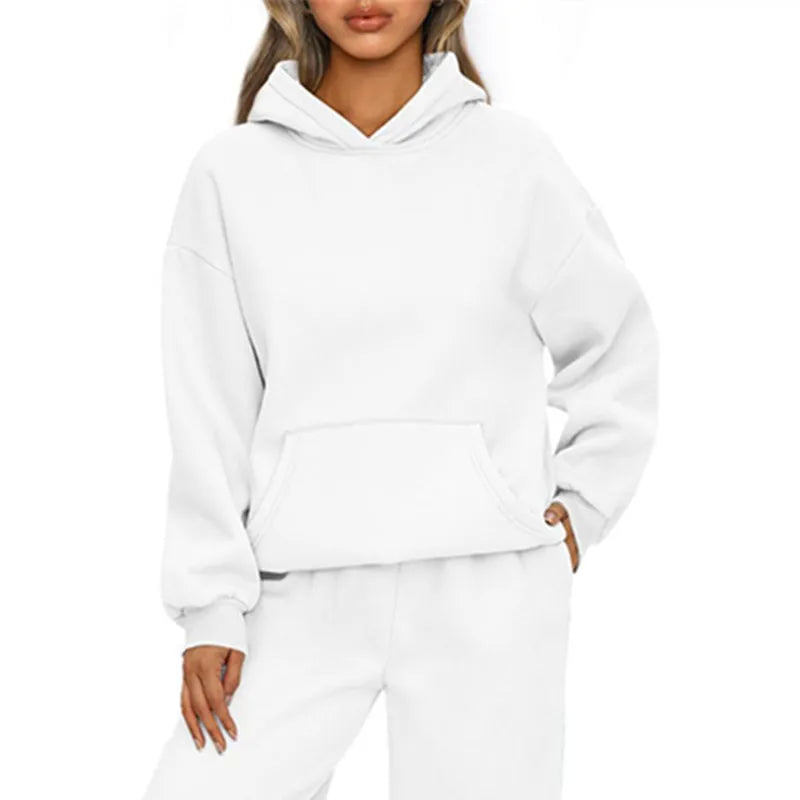 Relaxed Long-Sleeve Pullover Hoodie