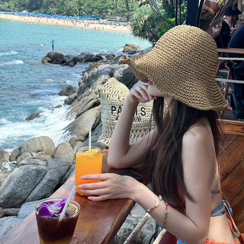 Handwoven Straw Bucket Hat