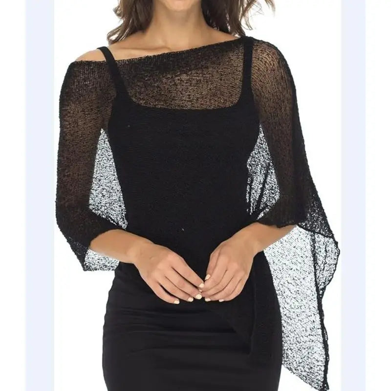 Open-Knit Asymmetric Beach Cover-Up