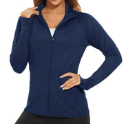 TACVASEN Full Zip UPF 50+ Sun Protection Summer Jackets Womens Long Sleeve Shirts Casual Jackets W/ Zipper Pockets Tops Outdoor