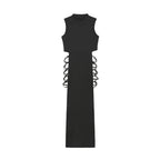 Cross-Front Cut-Out Midi Dress