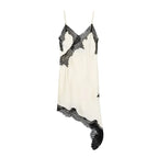 Asymmetric Lace Mini Slip Dress
