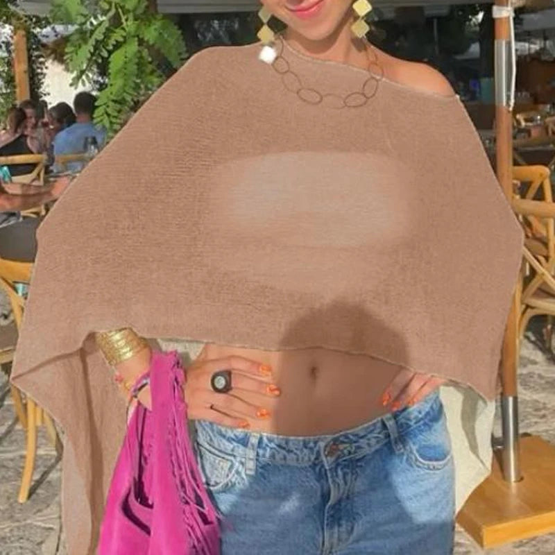 Knitted Smocked Beach Cover-Up