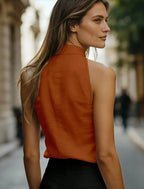 Cotton-Linen Sleeveless Blouse