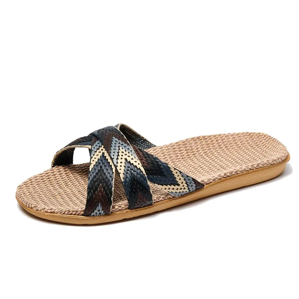 Linen-Look Indoor Slippers